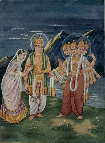 Datei:Indra giving Devasena to Skandha.jpg