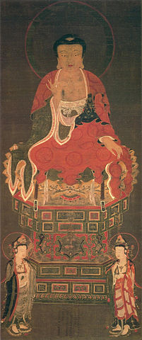 Datei:Amitabha Triad - Amitabha (Uesugi Jinja).jpg