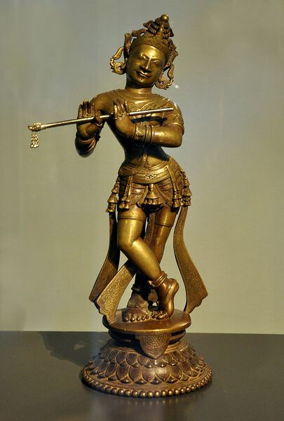 Datei:Flöte spielender Gott Krishna Museum Rietberg RVI 530.jpg