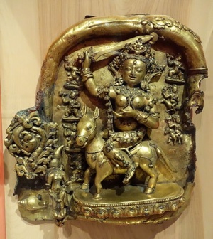 Frieze of Penden Lhamo Tibet Densatil 15th century.jpg