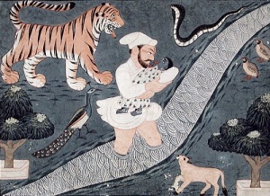 Krishna carried over river yamuna.jpg