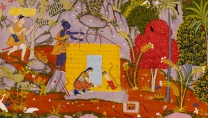 Rama and Sita setting up their hut in Panchvati.jpg